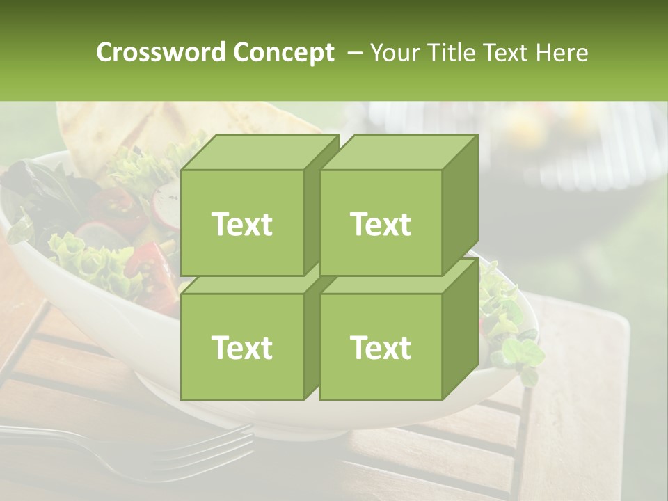 A Bowl Of Salad With Tortilla Chips On The Side PowerPoint Template