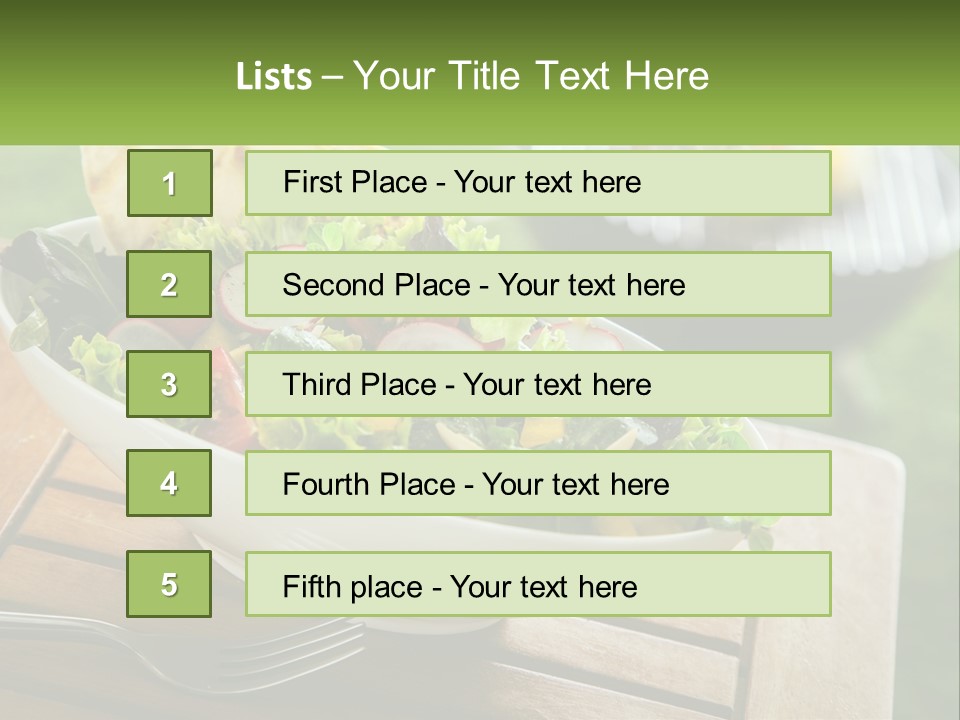 A Bowl Of Salad With Tortilla Chips On The Side PowerPoint Template