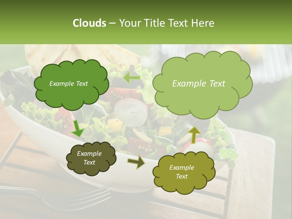 A Bowl Of Salad With Tortilla Chips On The Side PowerPoint Template