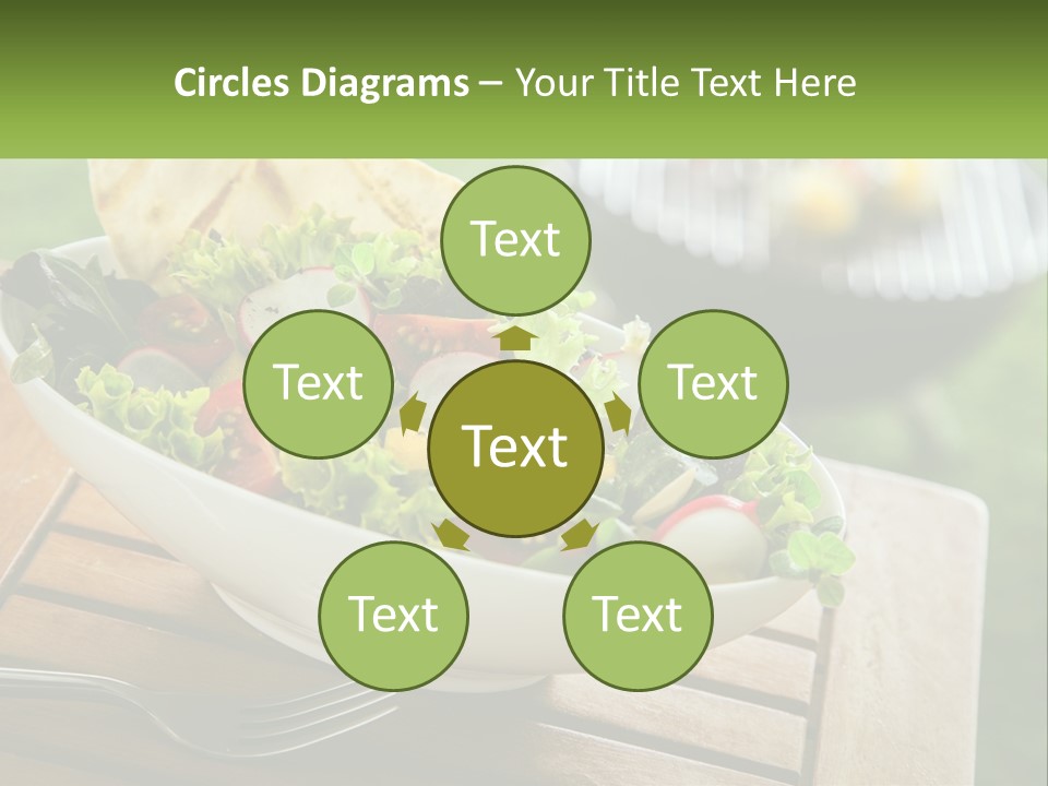 A Bowl Of Salad With Tortilla Chips On The Side PowerPoint Template