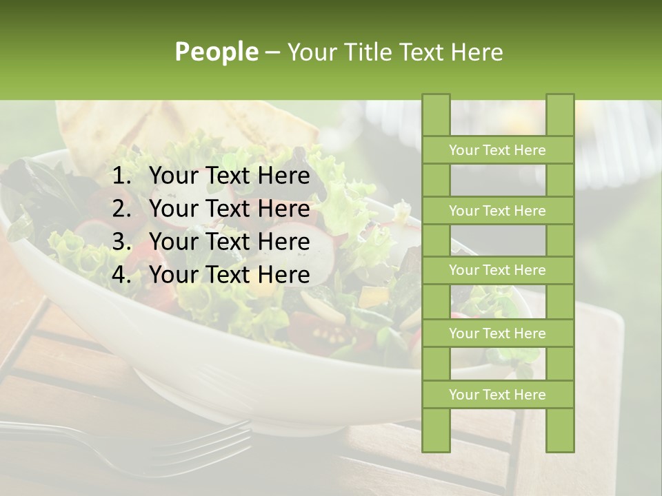 A Bowl Of Salad With Tortilla Chips On The Side PowerPoint Template