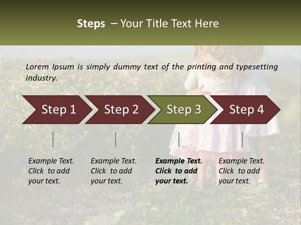 Two Little Girls Hugging Each Other In A Field PowerPoint Template