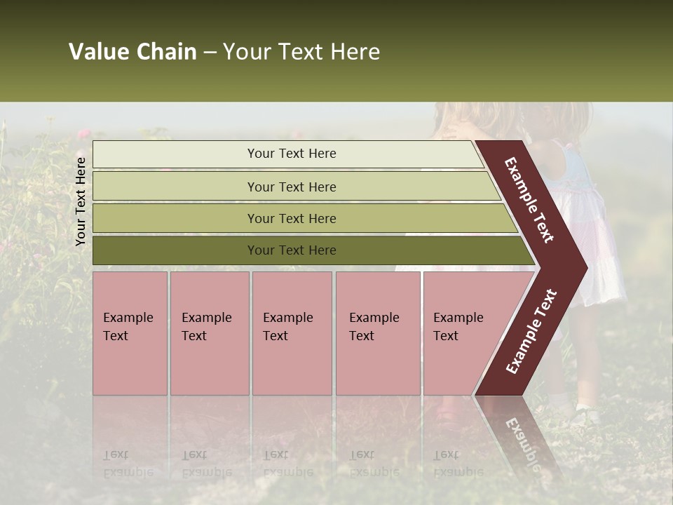 Two Little Girls Hugging Each Other In A Field PowerPoint Template