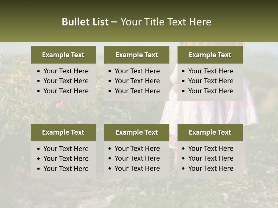 Two Little Girls Hugging Each Other In A Field PowerPoint Template