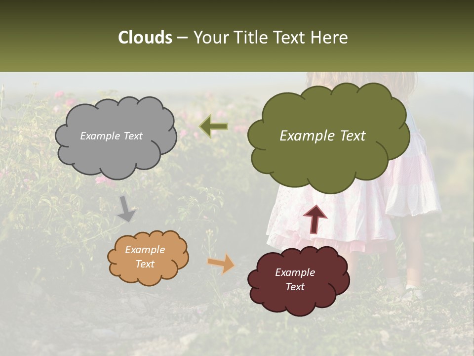 Two Little Girls Hugging Each Other In A Field PowerPoint Template