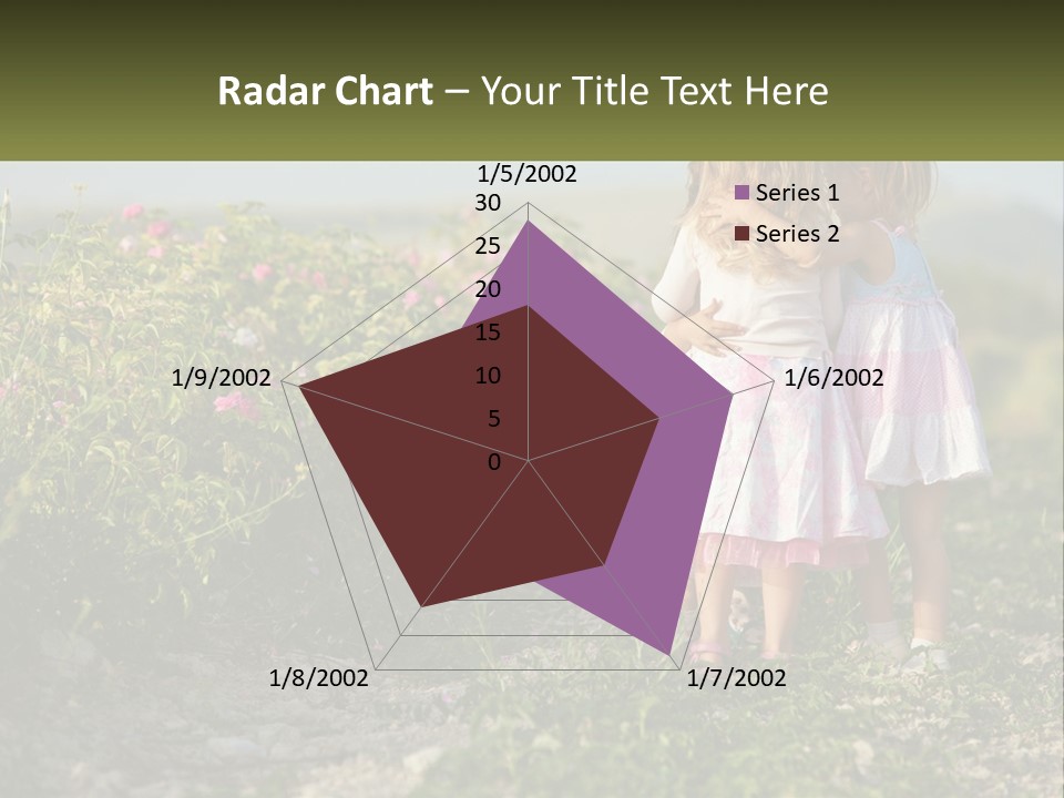 Two Little Girls Hugging Each Other In A Field PowerPoint Template