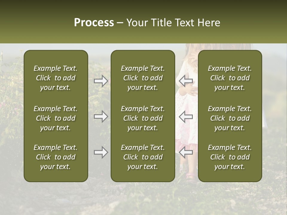 Two Little Girls Hugging Each Other In A Field PowerPoint Template
