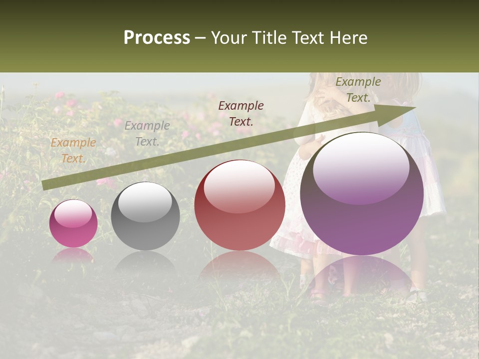 Two Little Girls Hugging Each Other In A Field PowerPoint Template