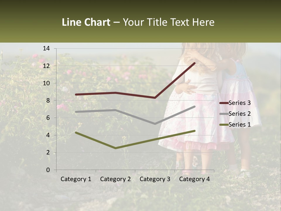 Two Little Girls Hugging Each Other In A Field PowerPoint Template