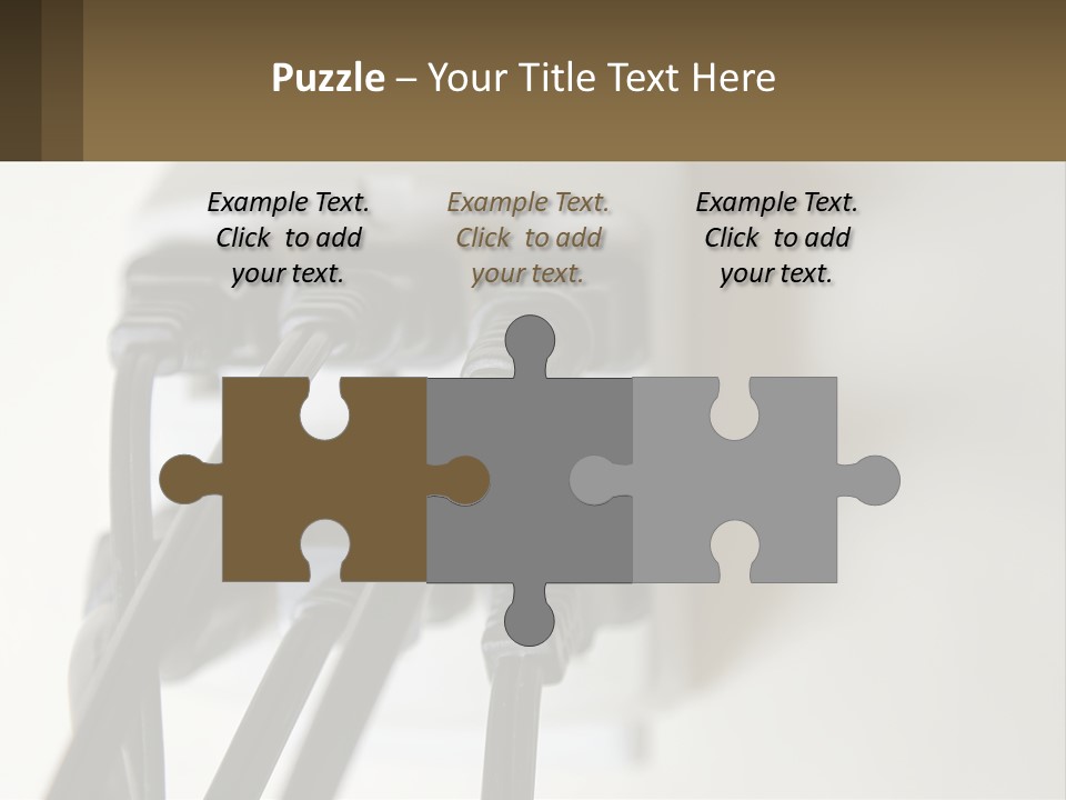 A Group Of Black Wires Plugged Into A Wall Outlet PowerPoint Template