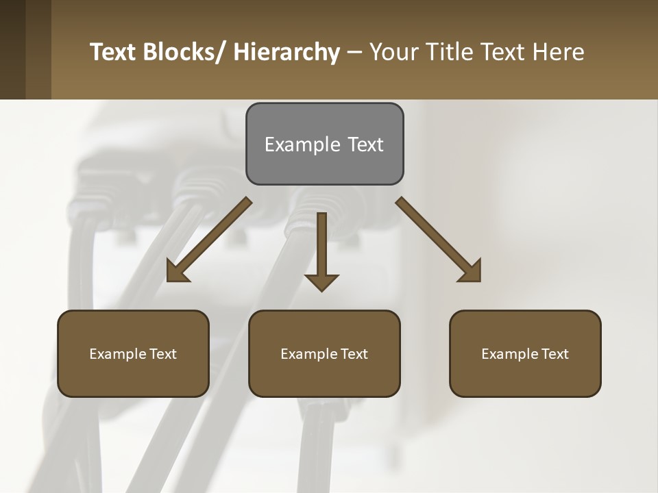A Group Of Black Wires Plugged Into A Wall Outlet PowerPoint Template