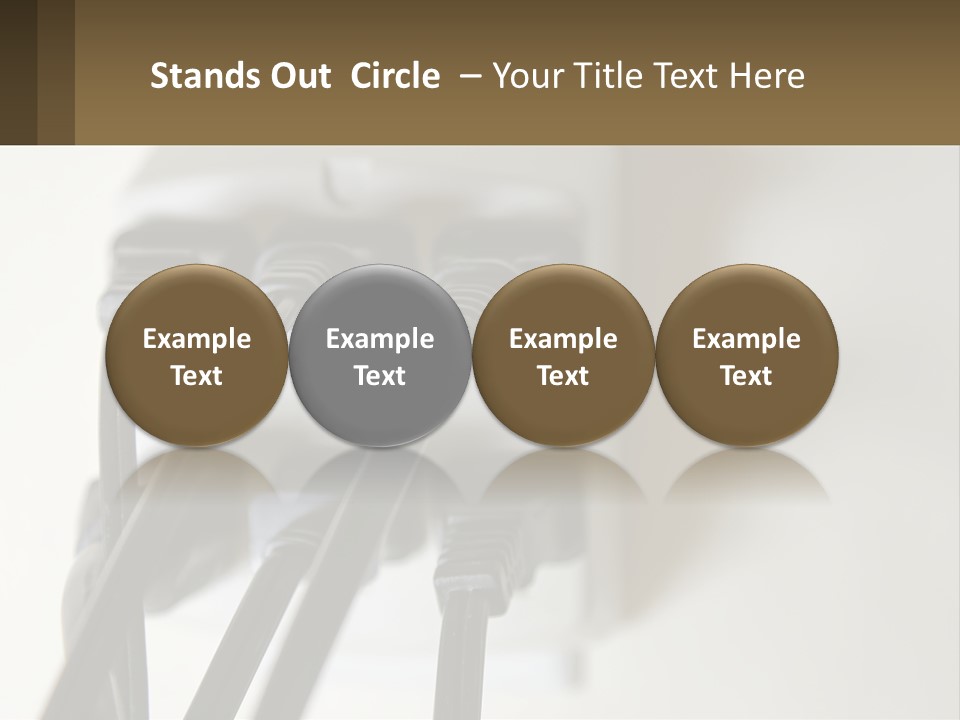 A Group Of Black Wires Plugged Into A Wall Outlet PowerPoint Template