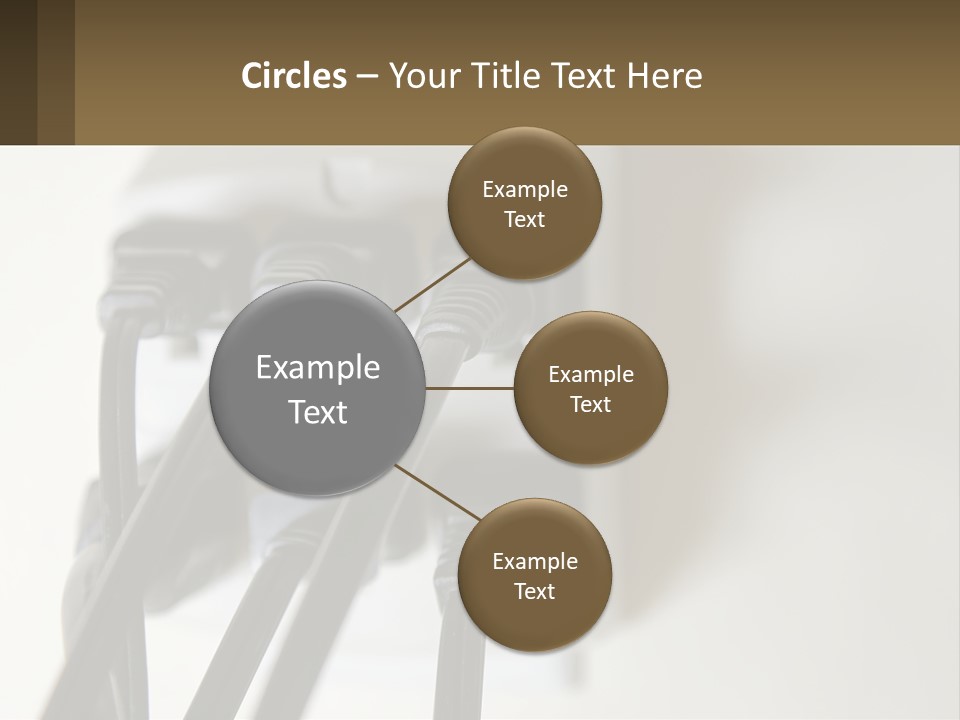 A Group Of Black Wires Plugged Into A Wall Outlet PowerPoint Template