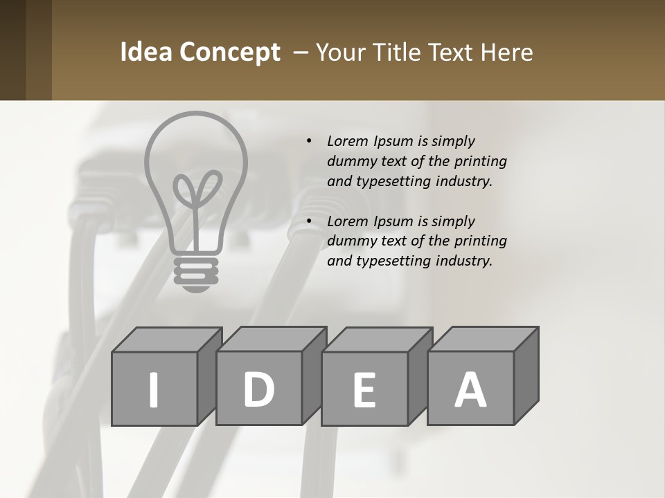 A Group Of Black Wires Plugged Into A Wall Outlet PowerPoint Template