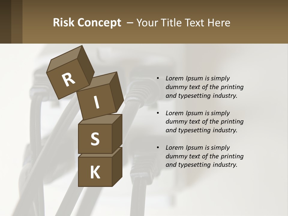 A Group Of Black Wires Plugged Into A Wall Outlet PowerPoint Template