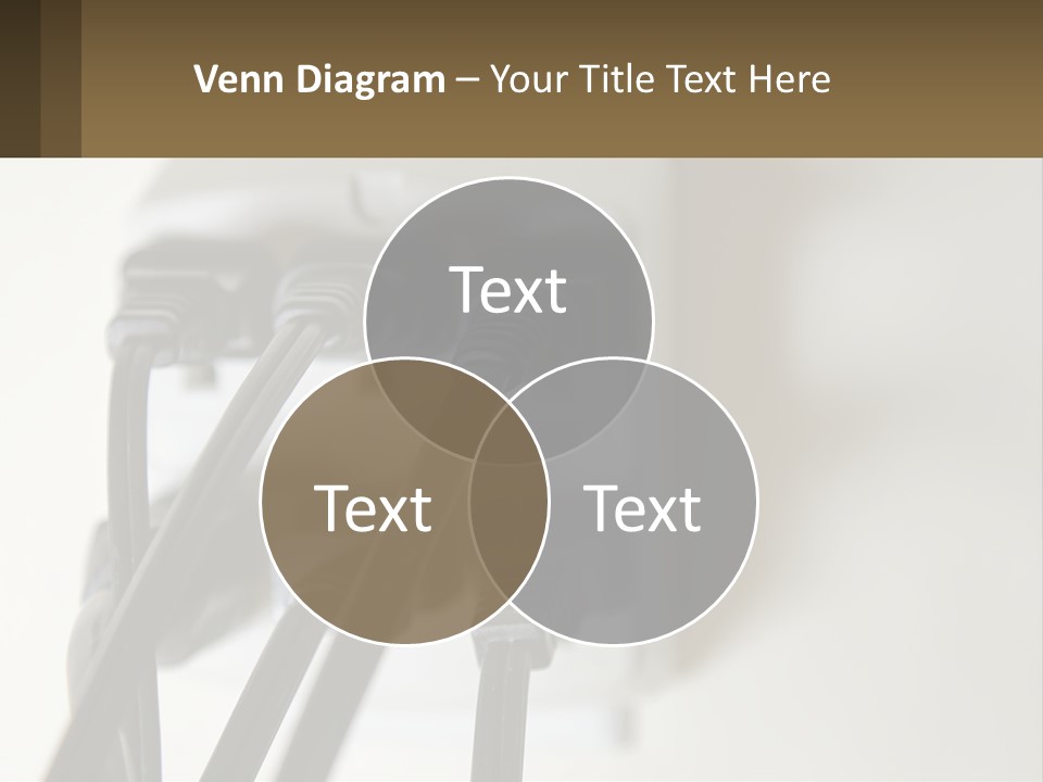 A Group Of Black Wires Plugged Into A Wall Outlet PowerPoint Template