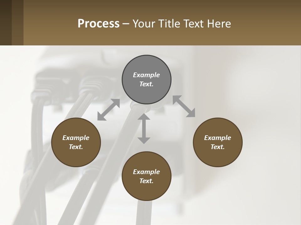 A Group Of Black Wires Plugged Into A Wall Outlet PowerPoint Template