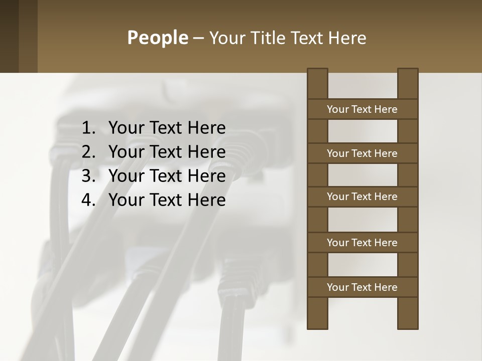 A Group Of Black Wires Plugged Into A Wall Outlet PowerPoint Template