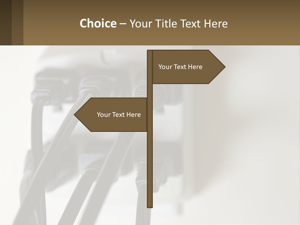 A Group Of Black Wires Plugged Into A Wall Outlet PowerPoint Template