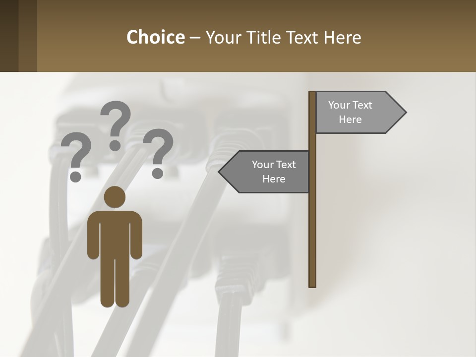 A Group Of Black Wires Plugged Into A Wall Outlet PowerPoint Template