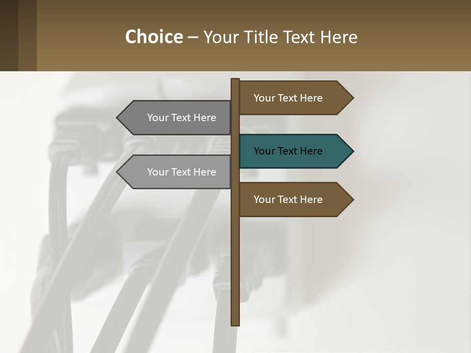 A Group Of Black Wires Plugged Into A Wall Outlet PowerPoint Template