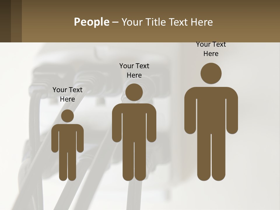 A Group Of Black Wires Plugged Into A Wall Outlet PowerPoint Template