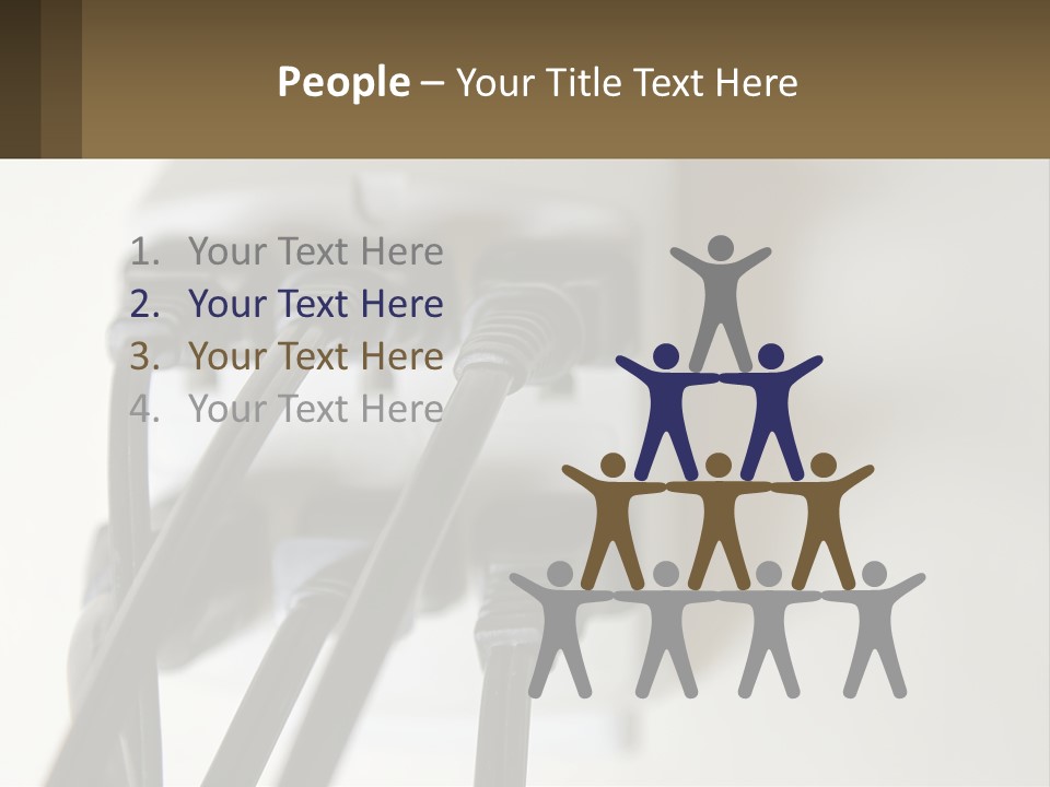 A Group Of Black Wires Plugged Into A Wall Outlet PowerPoint Template