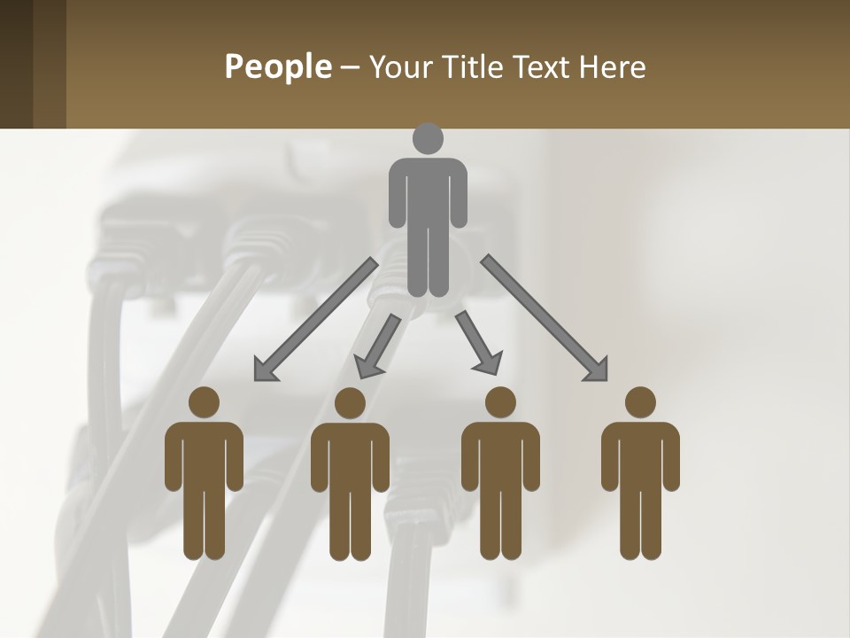 A Group Of Black Wires Plugged Into A Wall Outlet PowerPoint Template