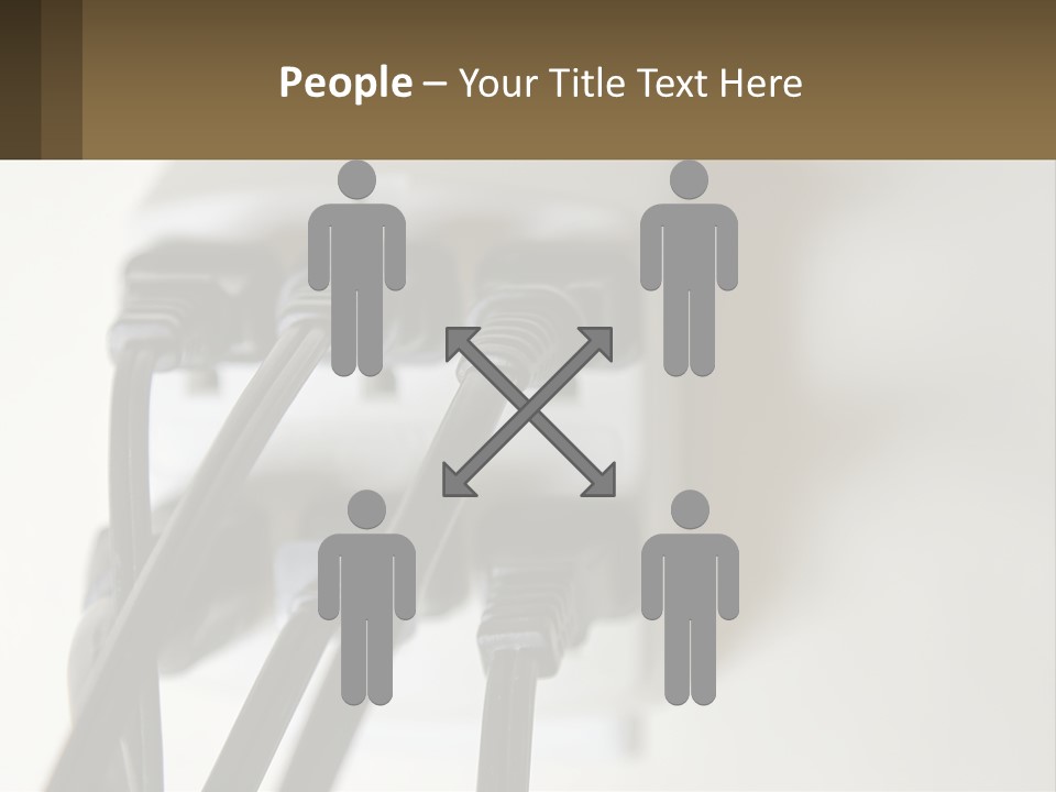 A Group Of Black Wires Plugged Into A Wall Outlet PowerPoint Template