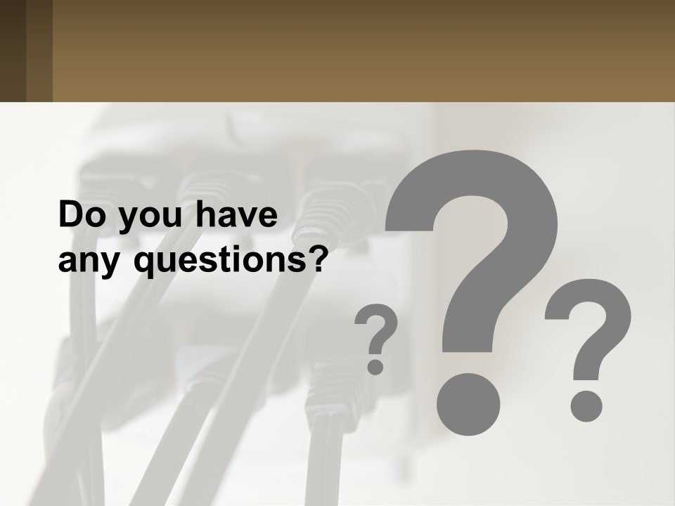 A Group Of Black Wires Plugged Into A Wall Outlet PowerPoint Template