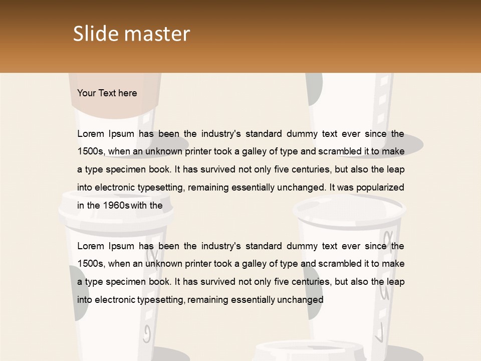 A Cup Of Coffee Is Shown With The Name Of The Cup PowerPoint Template