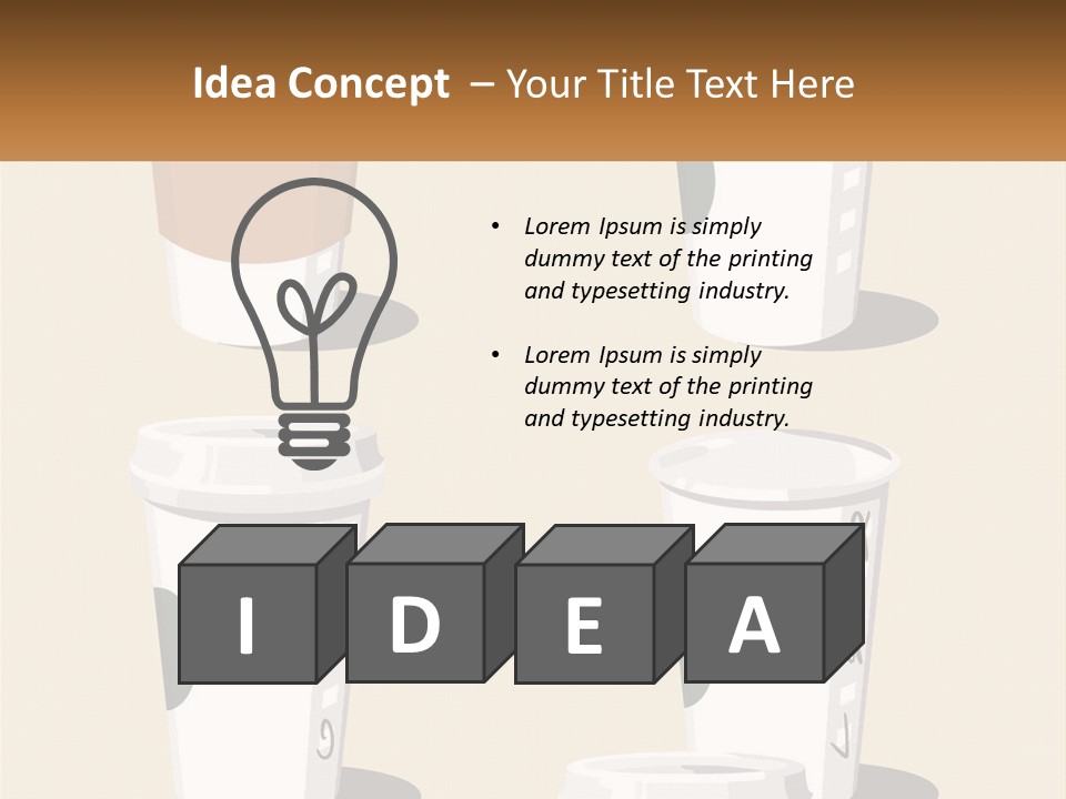 A Cup Of Coffee Is Shown With The Name Of The Cup PowerPoint Template