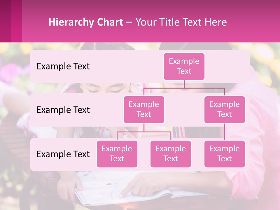 Two Girls Are Looking At A Book On A Bench PowerPoint Template
