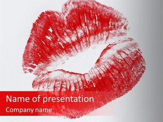 A Close Up Of A Red Lipstick On A White Background PowerPoint Template