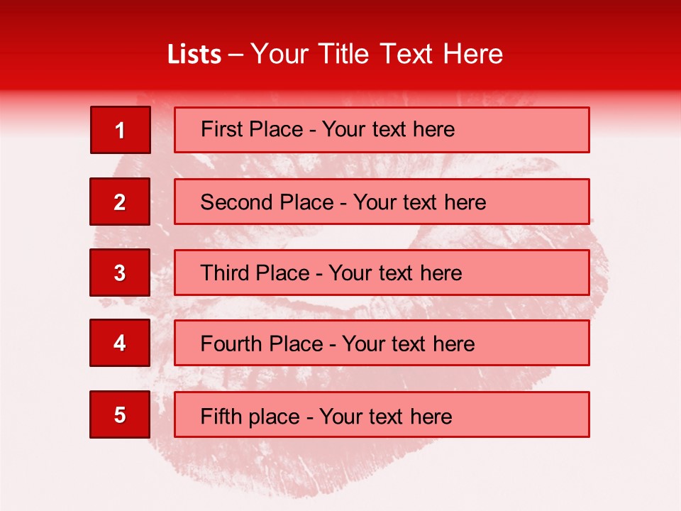 A Close Up Of A Red Lipstick On A White Background PowerPoint Template