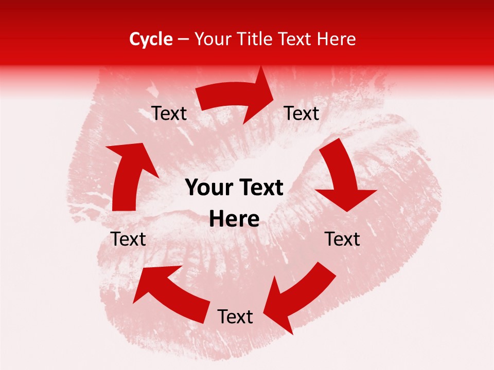 A Close Up Of A Red Lipstick On A White Background PowerPoint Template