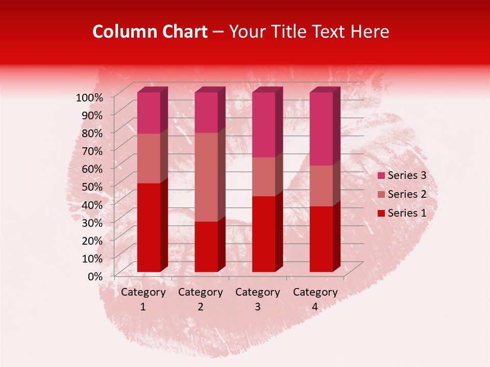 A Close Up Of A Red Lipstick On A White Background PowerPoint Template