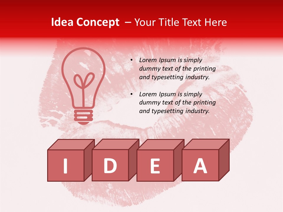 A Close Up Of A Red Lipstick On A White Background PowerPoint Template