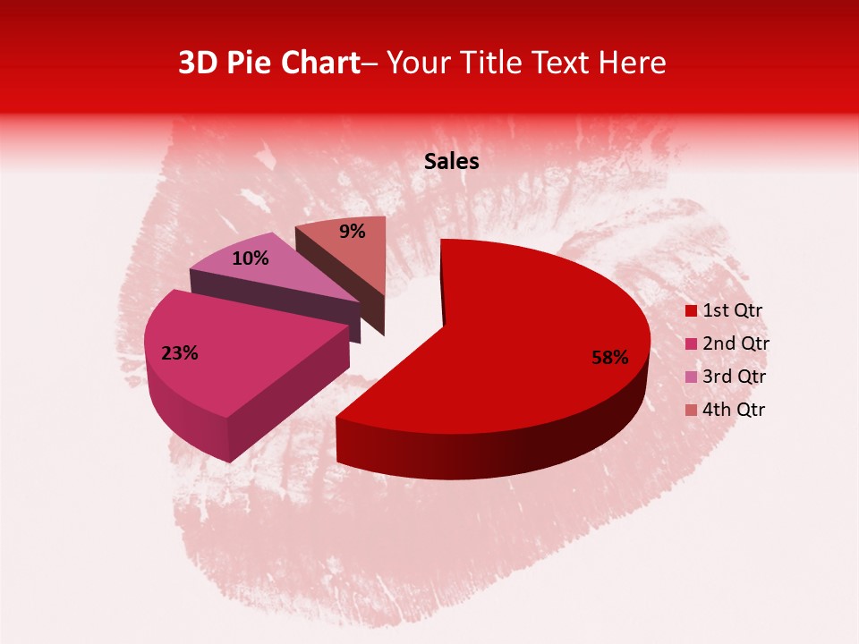 A Close Up Of A Red Lipstick On A White Background PowerPoint Template