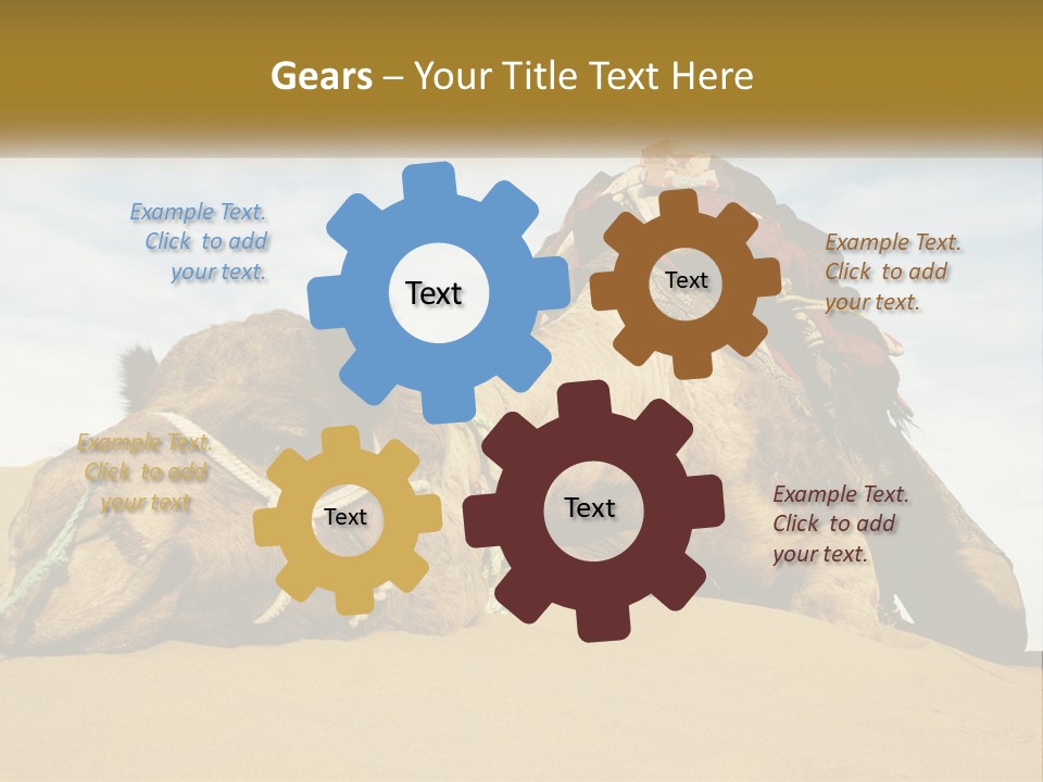 A Camel Laying Down In The Sand With A Backpack On Its Back PowerPoint Template