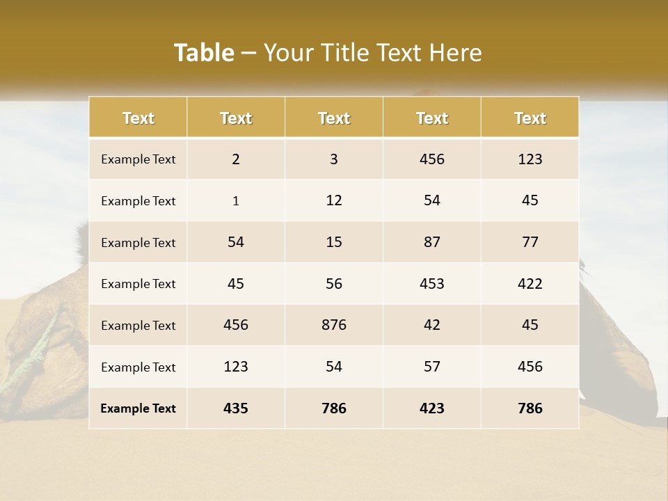 A Camel Laying Down In The Sand With A Backpack On Its Back PowerPoint Template