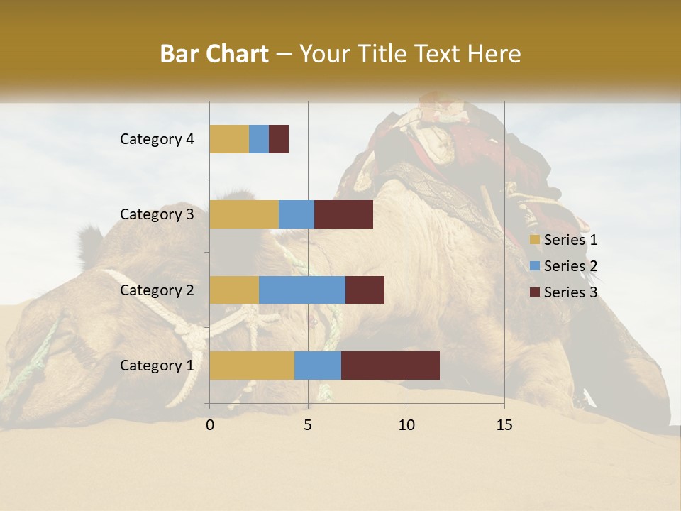 A Camel Laying Down In The Sand With A Backpack On Its Back PowerPoint Template