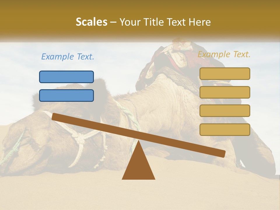 A Camel Laying Down In The Sand With A Backpack On Its Back PowerPoint Template