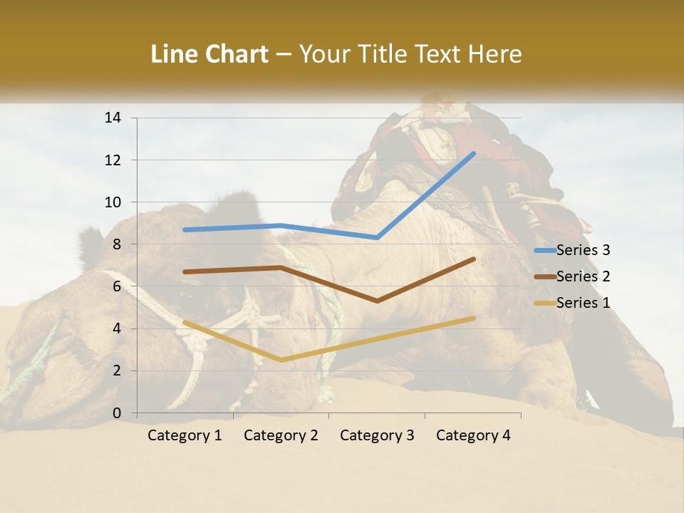 A Camel Laying Down In The Sand With A Backpack On Its Back PowerPoint Template