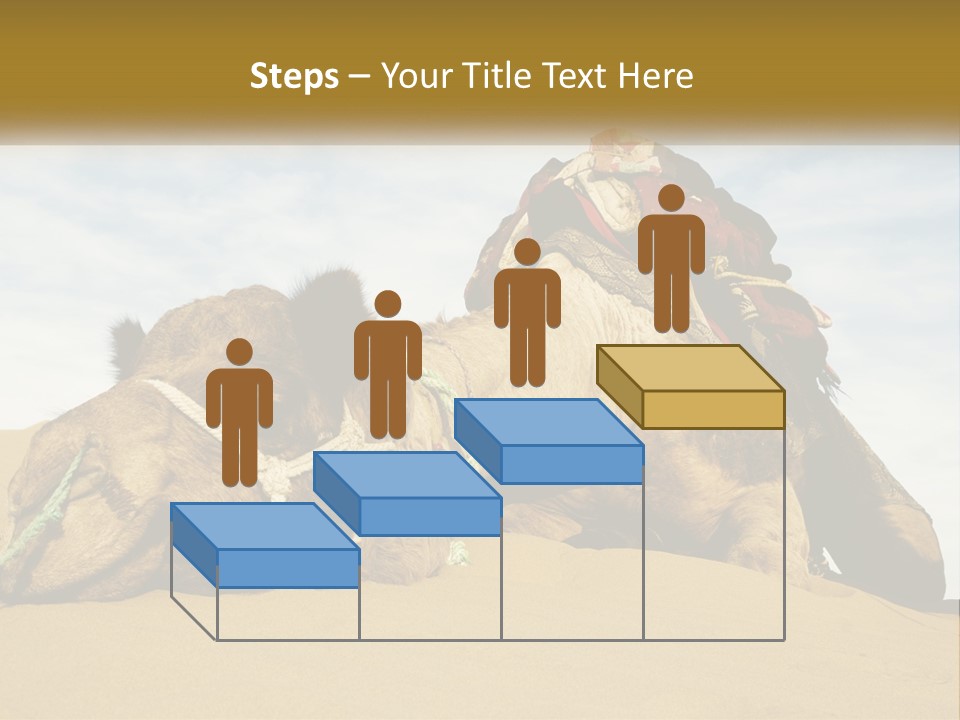A Camel Laying Down In The Sand With A Backpack On Its Back PowerPoint Template