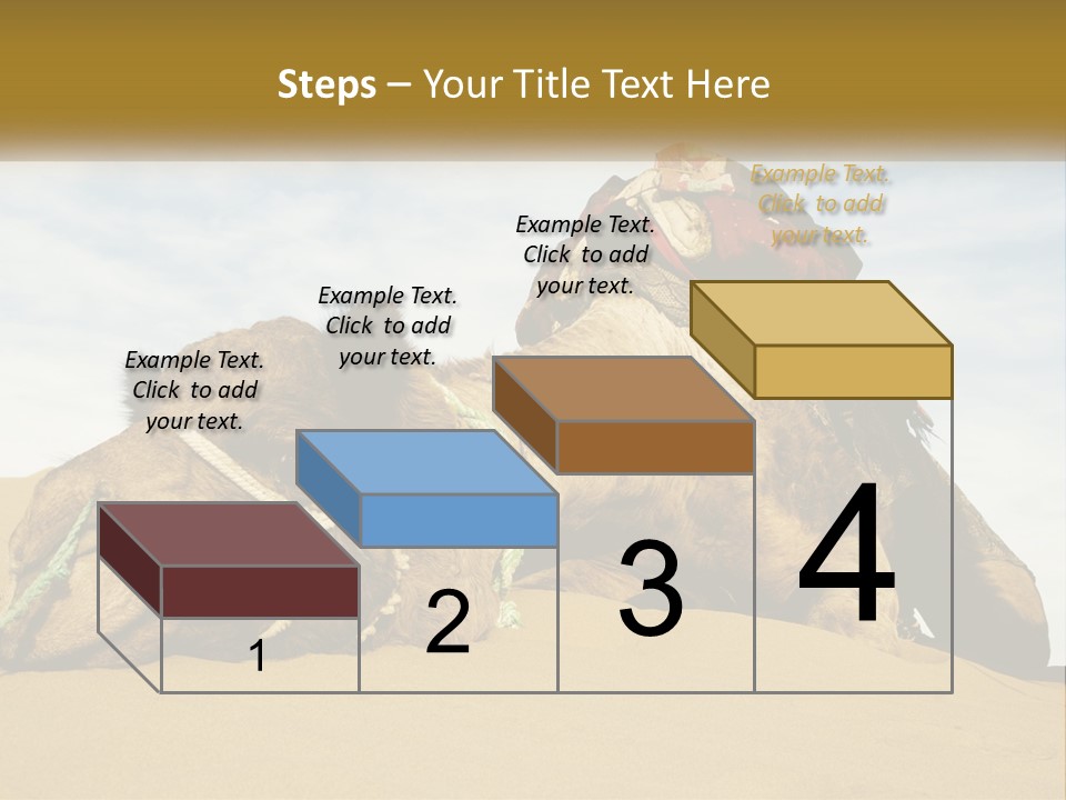 A Camel Laying Down In The Sand With A Backpack On Its Back PowerPoint Template