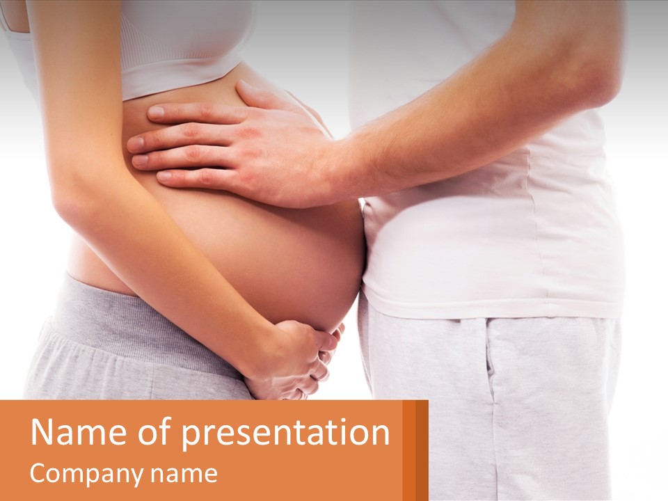 A Man And A Woman Holding Their Stomach PowerPoint Template