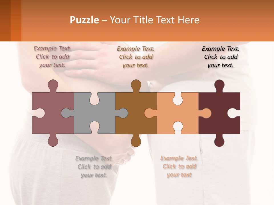 A Man And A Woman Holding Their Stomach PowerPoint Template