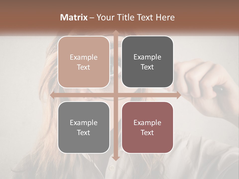 A Woman Looking Through A Magnifying Glass PowerPoint Template
