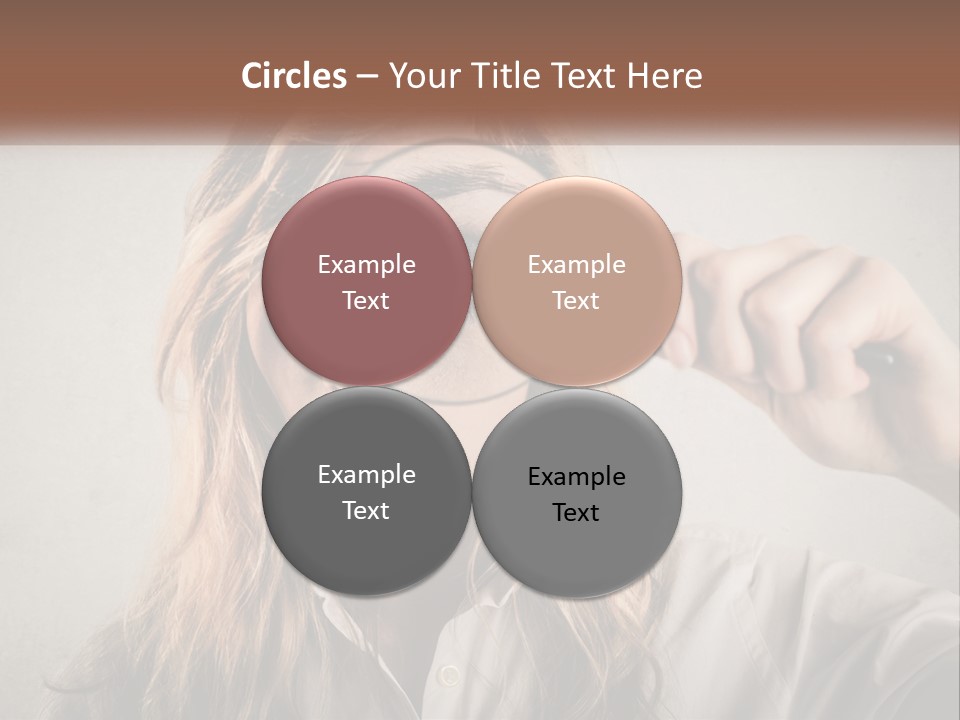 A Woman Looking Through A Magnifying Glass PowerPoint Template